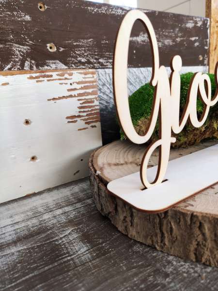 scritta di legno nome ecofattoart
